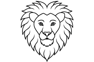 Lion head line art illustration
