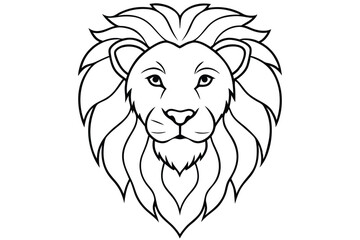 Obraz premium Lion head line art illustration