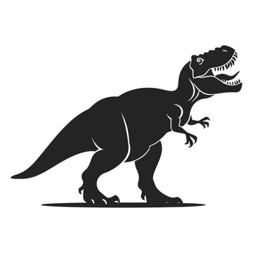 recommend clip art: Black silhouette of a Tyrannosaurus Rex dinosaur.