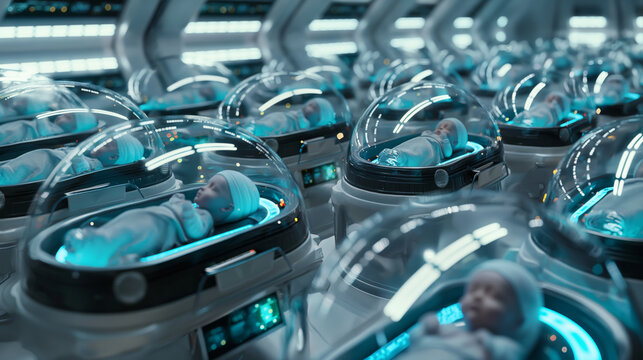 Artificial life. Fully developed human fetus in glass container. An artificial womb or artificial uterus is a device that would allow for extracorporeal pregnancy
