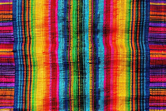 Textile Detail Seamless Background with Mexican Color texture pattern for continuous replicate