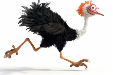 Obraz premium Running Ostrich