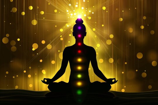 meditating with seven chakra open