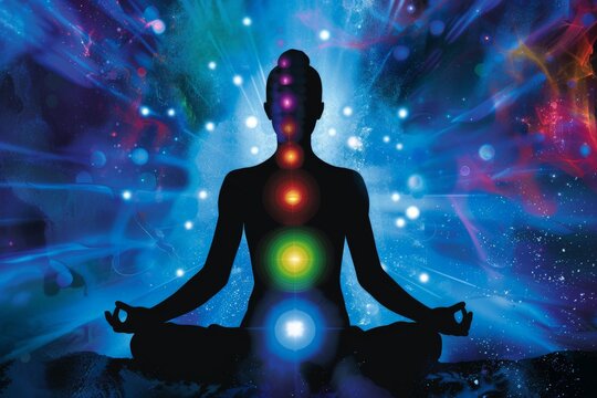 meditating with seven chakra open