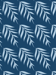 Seamless Pattern Floral background with blue color with dark blue color background