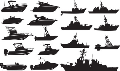 Fototapeta premium Battleship Abstract Silhouette Vector Graphics Pack