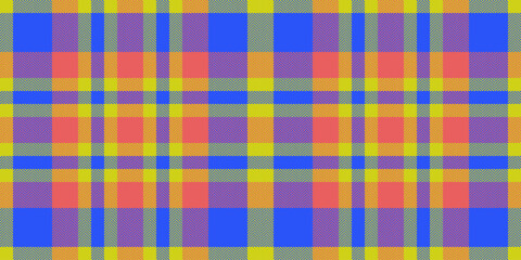 Aged plaid background fabric, indigo tartan vector seamless. Store textile check texture pattern in blue and lime colors.