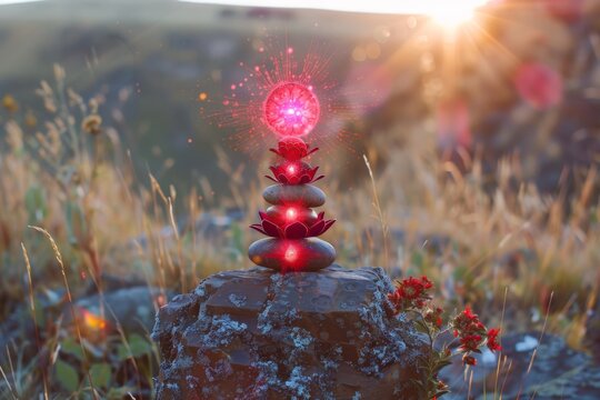 root chakra opening glowing red