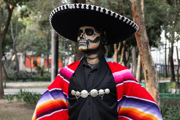 Catrin in traditional attire celebrates Day of the Dead