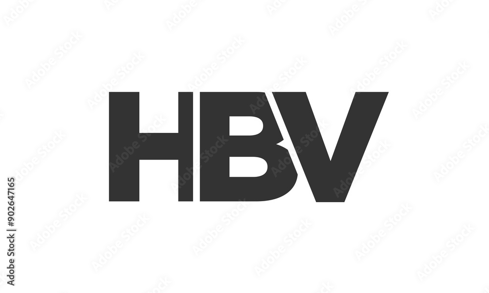 Poster hbv logo design template with strong and modern bold text. initial based vector logotype featuring s