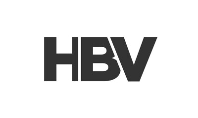 HBV logo design template with strong and modern bold text. Initial based vector logotype featuring simple and minimal typography. Trendy company identity.