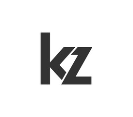 Fototapeta premium KZ creative geometric initial based modern and minimal logo. Letter k z trendy fonts.