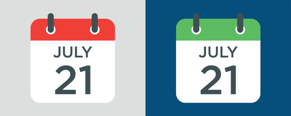 Fototapeta premium calendar - July 21 icon illustration isolated vector sign symbol