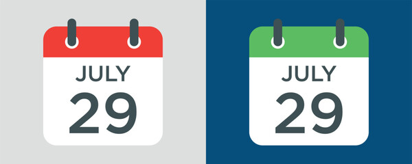 calendar - July 29 icon illustration isolated vector sign symbol