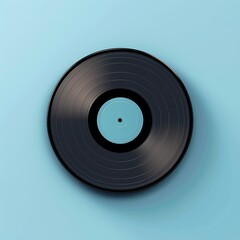 Retro vinyl record on a blue background. Perfect for music lovers, vintage collections, and nostalgic design concepts.