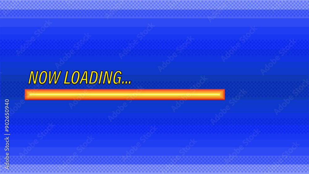 Poster loading bar in pixel art style .pixel art .8 bit game.retro game. for game assets in vector illustra