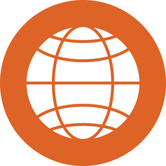 Globe glyph circle icon