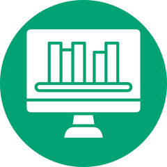 Online Library glyph circle icon