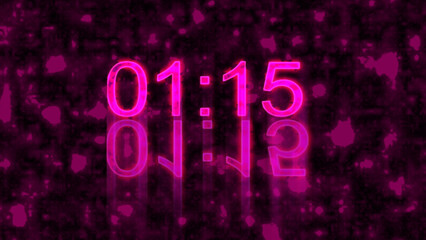 Cool neon colored countdown animation on a cool colorful background. Countdown animation for Xmas, New Year, social media, greeting, and event celebration. Technology video material animation.