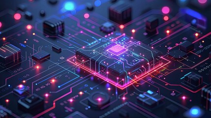 Obraz premium vector, illustartion, Artificial intelligence turns text into pictures. Isometric minimalist style. Prompt button command. AI offers 4 pictures to choose from in the chat. Service for generating image