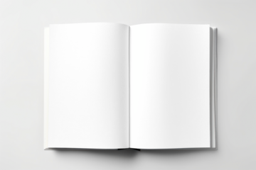 PNG opened magazine mockup, transparent design