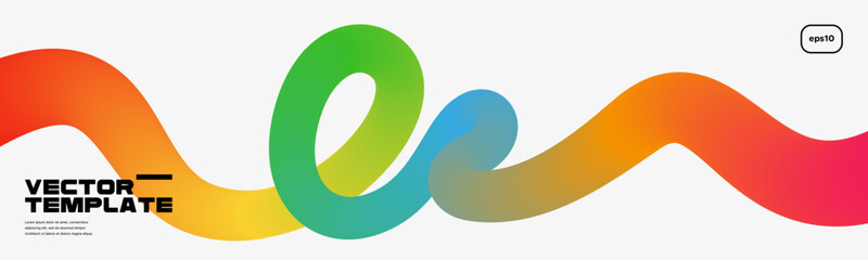 Wavy shape with Colorful Gradient. Vector illustration.	