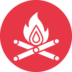 Bonfire glyph circle icon