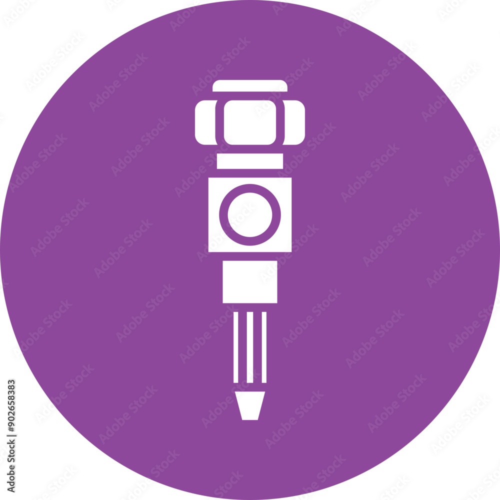 Sticker fuel injector glyph circle icon