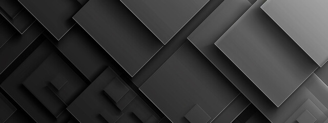 Abstract black and metal color geometric square background with copy space. Abstract Geometric Composition with Black Rectangles