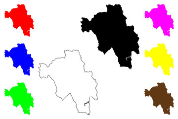 Obraz premium Bago Region (Administrative divisions of Myanmar, Republic of the Union of Myanmar, Burma) map vector illustration, scribble sketch Pegu Division map