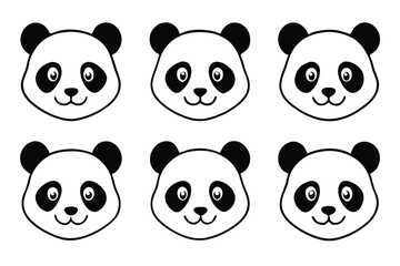 Panda head line art illustration