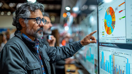 A logistics manager conducting a meeting with the team in a conference room Everyone is looking at charts and graphs showing shipping data and delivery performance