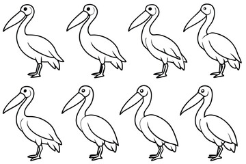 Pelican line art illustration Design Concepts