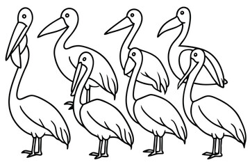 Obraz premium Pelican line art illustration Design Concepts