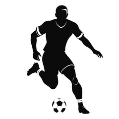 Naklejka premium a football player, vector silhouette 
