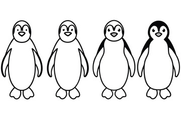 Fototapeta premium Penguin line art illustration Design Concepts
