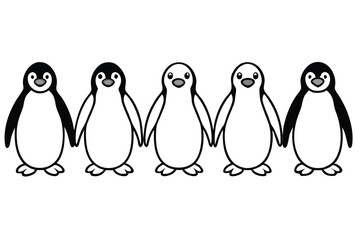 Penguin line art illustration Design Concepts