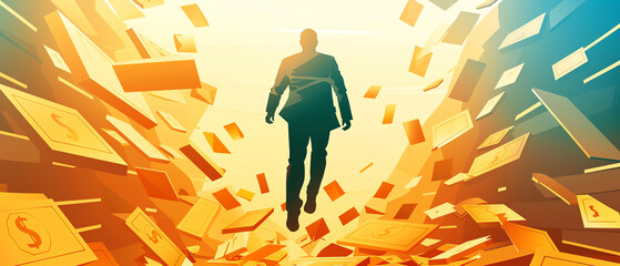 Investor falling into a trapdoor of bad investments, depicting investment pitfalls