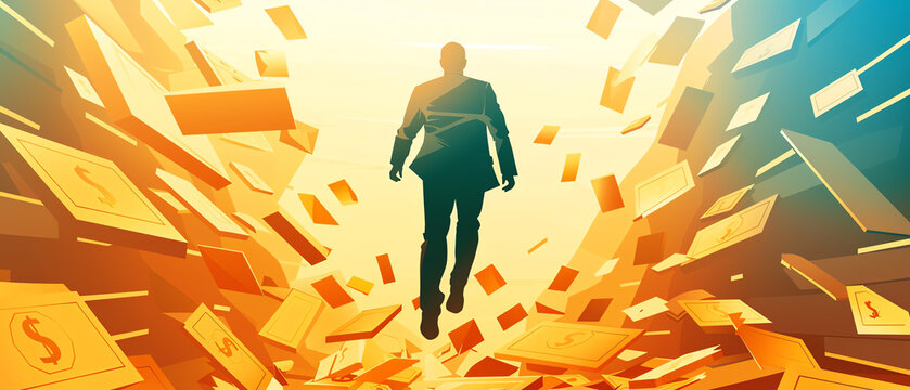 Investor falling into a trapdoor of bad investments, depicting investment pitfalls