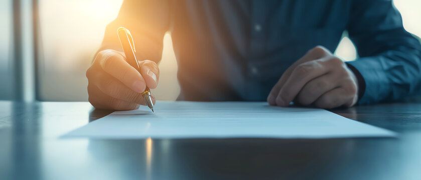 Professional working on debt negotiation paperwork, debt settlement concept