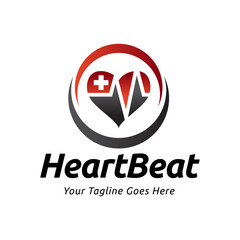 Heart beat logo vector, ECG Logo vector illustration.