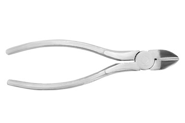 Wire cutters on a blank background.