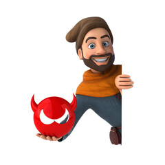 Fun 3D cartoon medieval man
