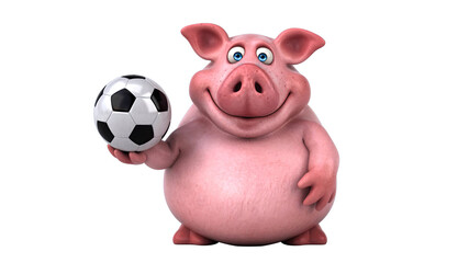 Fun 3D cartoon pig illustration