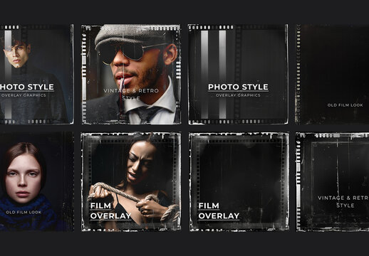 Social Media Layouts With Old Style Film Texture and Generative ai