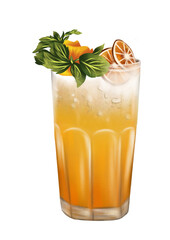 Orange Soda Mocktail Illustration