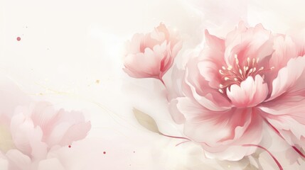 Tender peonies on pink background. Abstract natural floral frame layout. Neural network ai generated art