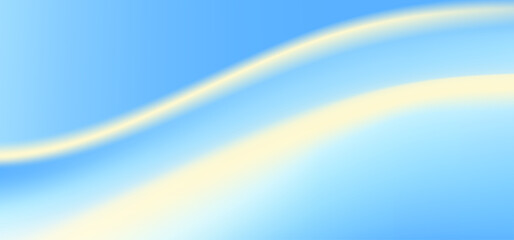 Smooth abstraction summer background template. Beautiful Waves of blue and cream gradation lines. Beautiful abstraction of blue and cream gradient wallpaper. Calming tropical aesthetic. Vector.