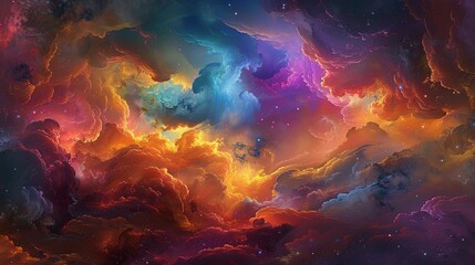 Fototapeta premium Colorful space galaxy cloud nebula. Stary night cosmos. Universe science astronomy. Supernova background wallpaper