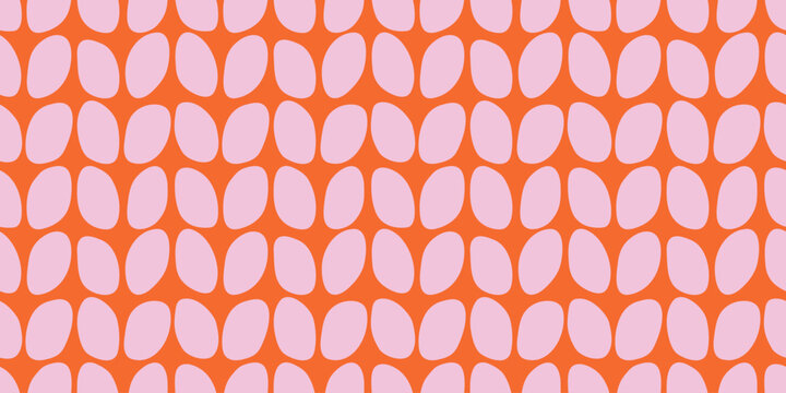 Pink chunky knit seamless pattern tile. Cute hand drawn knitted texture background